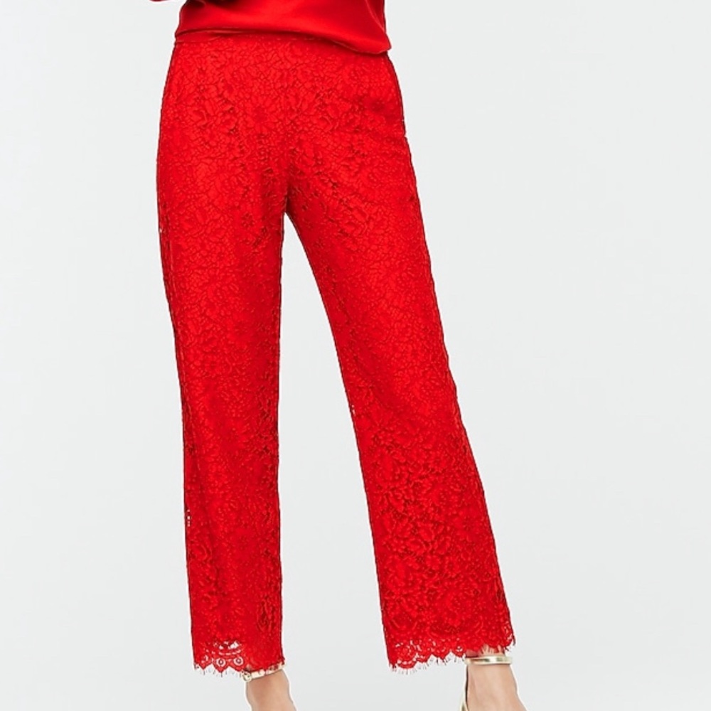 J.Crew High-rise Pull-on Peyton Wide-leg Pant Lace